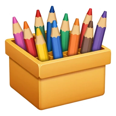 Box of crayons with different colors sticker