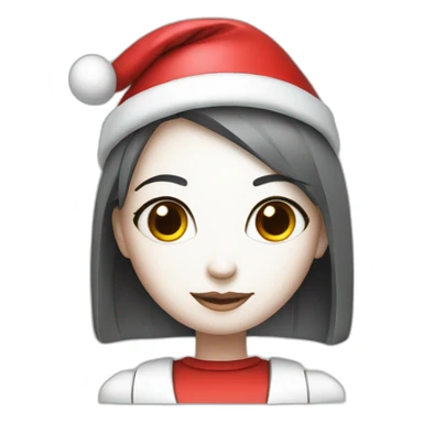ai girl-robot with santa hat sticker