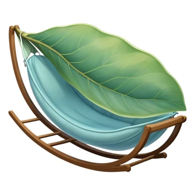 sheltering cradle leaf, translucent, softly curved, floating, gentle green-blue and warm earth colors sticker