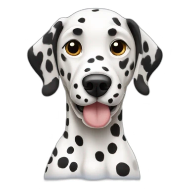 Dalmatian dog with bone in mouth sticker