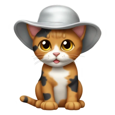 Calico cat with a bucket hat  sticker