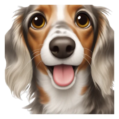 Tri Merle long haired Dachshund blowing kisses  sticker