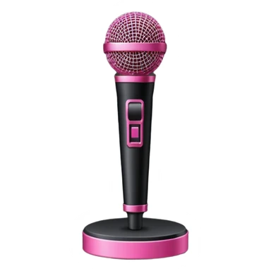 stage microphone with pink strip on bottom sticker