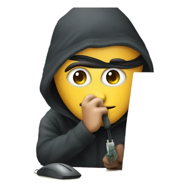 a thief sniffing an ethernet wire between two computers sticker