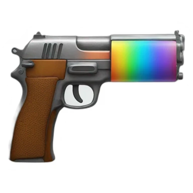 Rainbow gun sticker