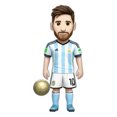 messi con la camiseta de argentina con la copa del mundo levantandola sticker