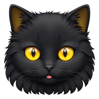 small black cat with yellow eyes sticker