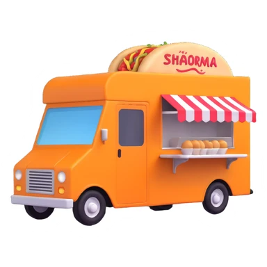 generate me a 3D shaorma food truck sticker