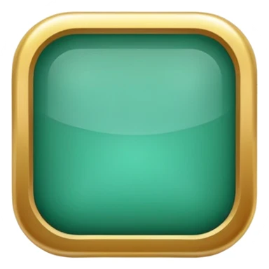 Blank Jade and gold style rounded square icon button sticker