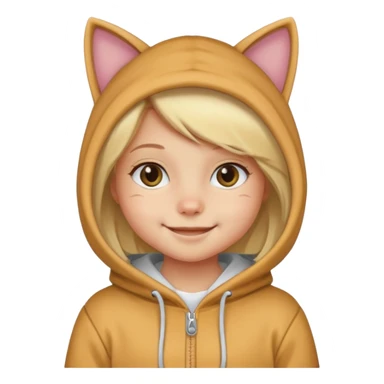 blonde girl kid in cat hoodie costume sticker