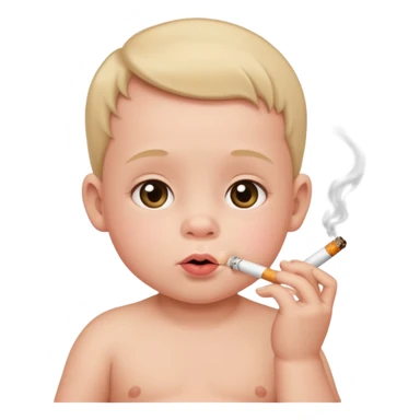 Baby smoking a cigarette sticker