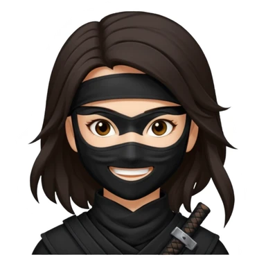 i need girl ninja smile with long dark brown hair sticker