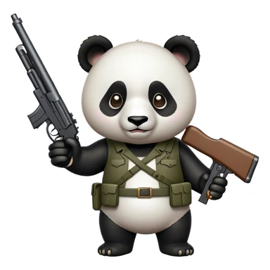 panda with a gun sticker