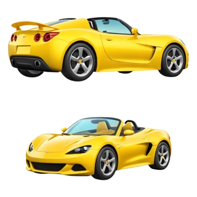 Generate a high-quality iPhone-style emoji of a yellow sports car, sleek and shiny, realistic shading, smooth gradient colors, 3D cartoon-like style, simple white background, high-resolution.

 sticker