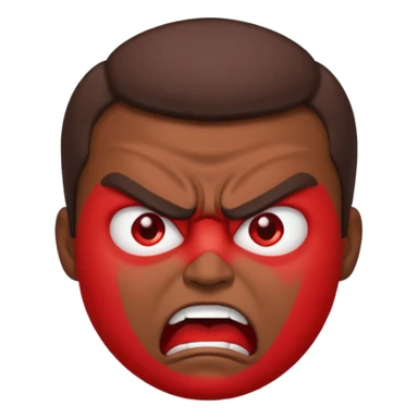 emoji representing anger, red face, furrowed eyebrows, furious expression sticker