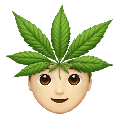 Cute face cannabis leaf galaxy background sticker