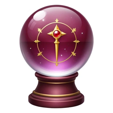 magic glass ball burgundy  tarot sticker