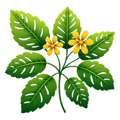 dull green leaves & dull colorful flowers filigree design, leaf shapes, flower shapes, nature shapes, toxic nature, toxic plants sticker