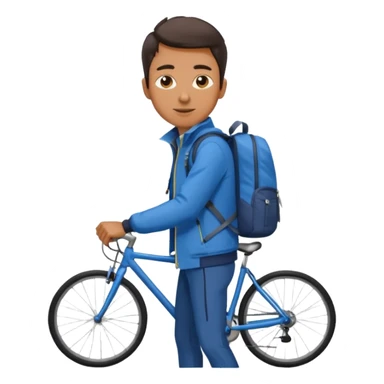 Commuter + blue jacket + backpack, City Cyclists. sticker