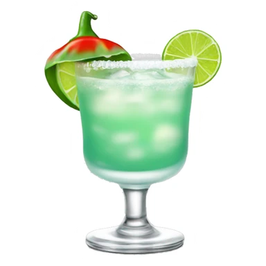 Chilly margarita in a short glass with a chilli  sticker