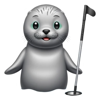 Seal golfing sticker