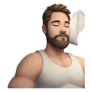 Very attractive younger man with beard  sleeping on worlds most plush and nice pillow   sticker