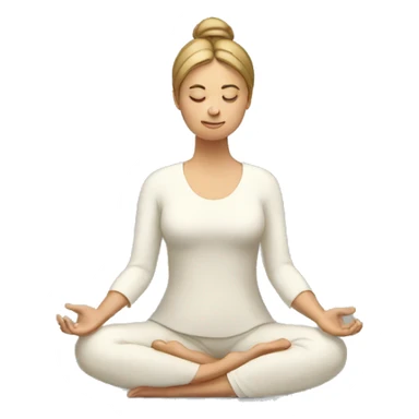 european woman meditating sticker