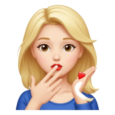 a girl blowing a kiss with her hand sticker