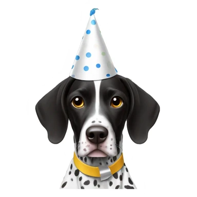 Party hat on black & white german shorthair pointer sticker