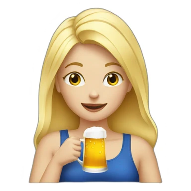 blonde girl drinking beer sticker
