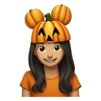 Pumpkin Mickey mouse ears jack-o-lantern face  sticker