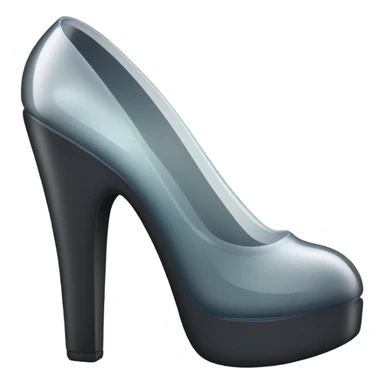 transparent high heel with plateau sticker