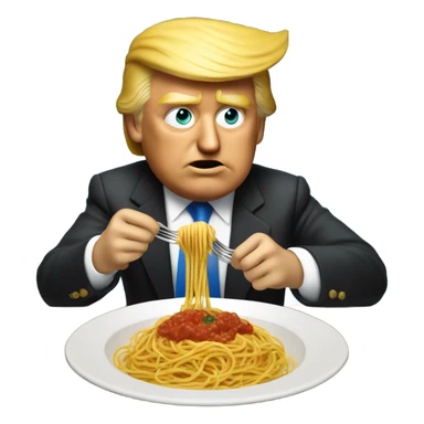 Donald trump eating spaghetti  sticker