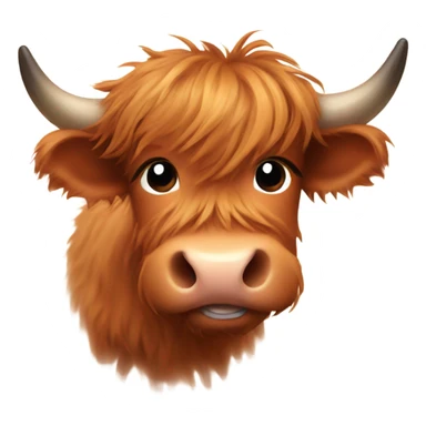 Cute baby highland cow head sticker