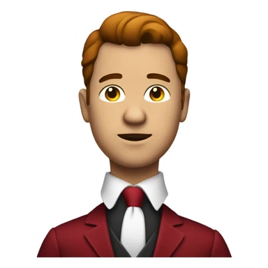 fat business man in Dark red velvet suit no tie sticker