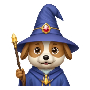 Dog wizard sticker