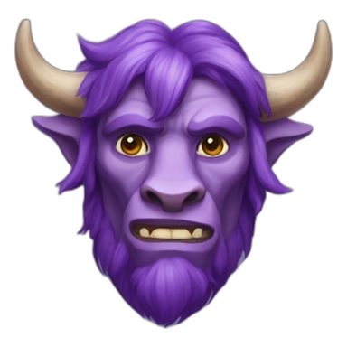 purple-skinned cow-ear firbolg man sticker