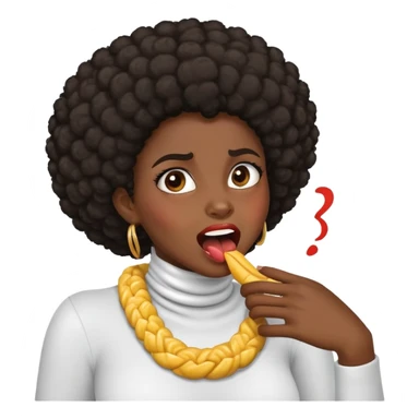 A afro Latina masc girl jokingly chocking herself sticker
