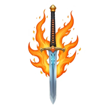 sword and flames sticker