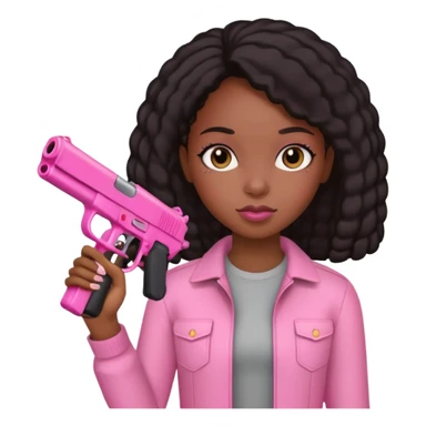 Black girl with pink gun sticker