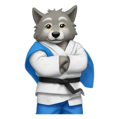Un loup judoka sticker