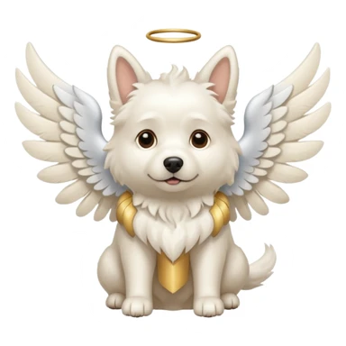 Perro blanco con alas sticker