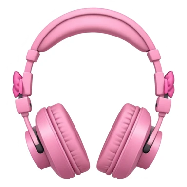 audifonos de color rosa y lazos rosas  sticker