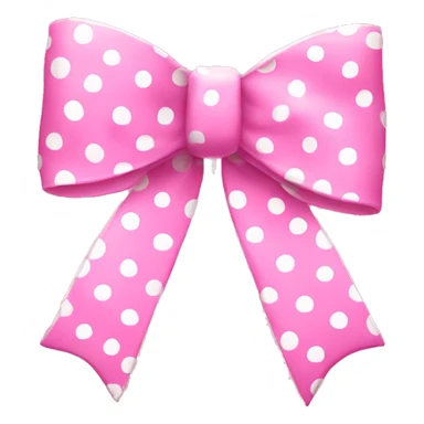 Polka dot pink and white bow sticker