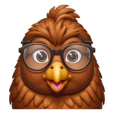 Hen with glasses sticker