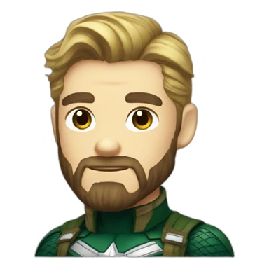 Bearded Captain america in loki suit sticker