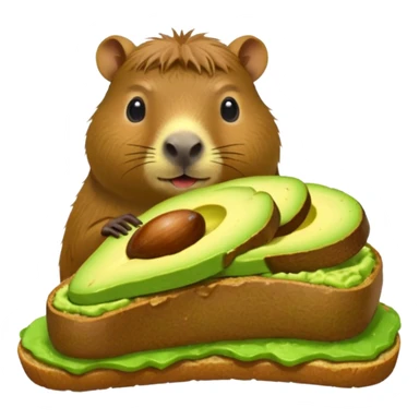 Capybara eating avocado toastc sticker
