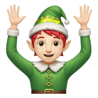 DUENDE NAVIDEÑO CON ORTODONCIA Y MANOS ARRIBA ANIMANDO sticker