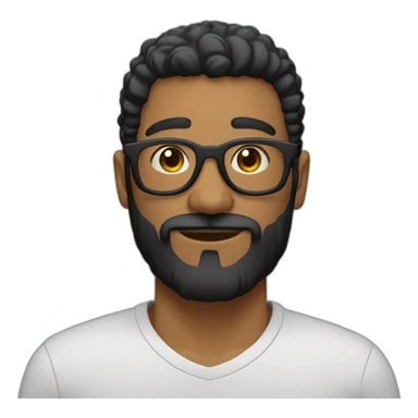 hombre pelo negro con barba de candado y lentes sticker