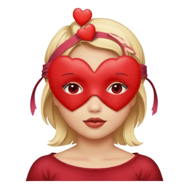 Blonde girl, blind folded, hearts, no eyes sticker